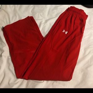 Red Under Armour workout pants